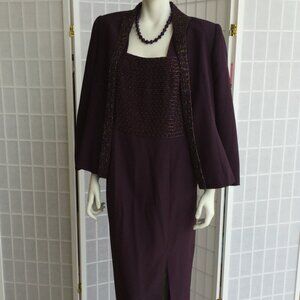 Ashlee Lauren,Jacket+Cocktail Dress,Burgundy,Sz 18,Long,Rhinestones,Sleeveless.!